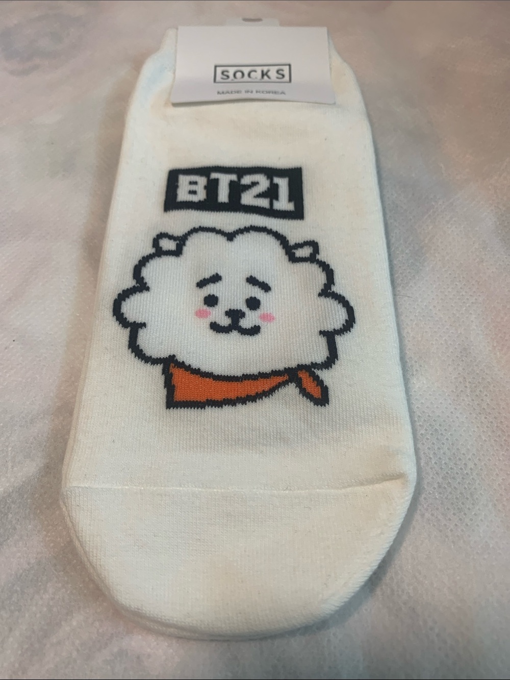 Women White RJ Character Ankle Socks